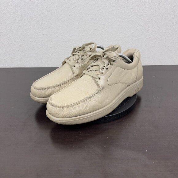 SAS Bout Time MensLeather Walking Shoes Cream Mens Size 11